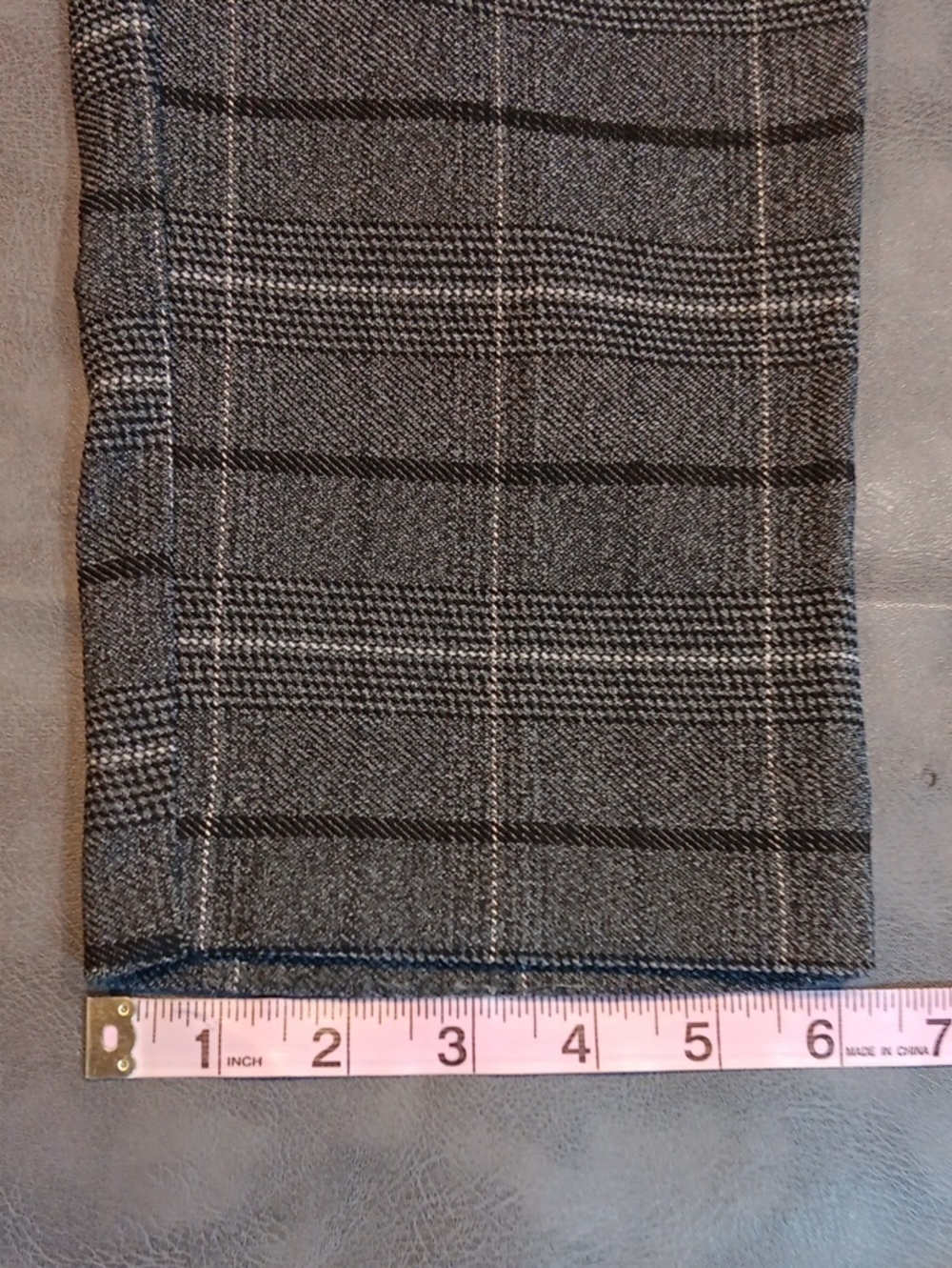 Tribal Pull On Glen Plaid Ankle Pants Gray Stretch Size 14 - Picture 10 of 10